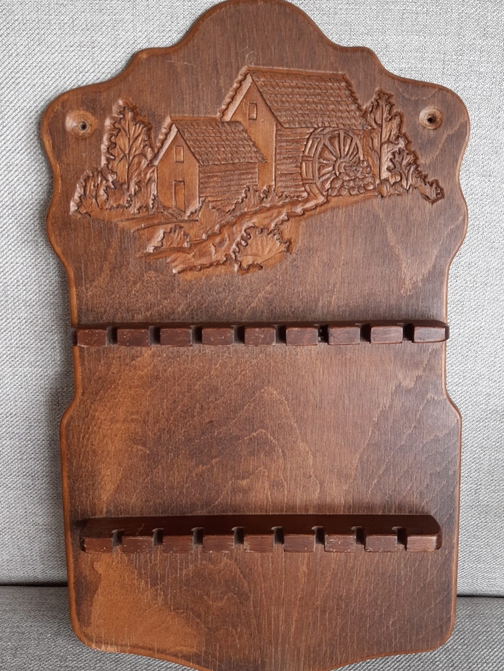 *SALE 3 for $20* Vintage Handcarved Wooden Wall Spoon Holder